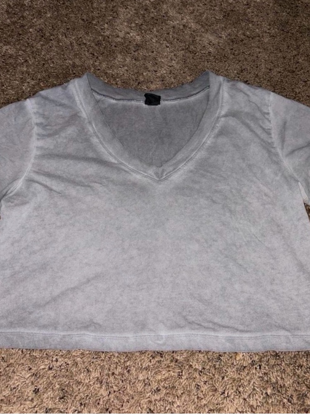 wild fable Light Gray V-Neck Crop Top